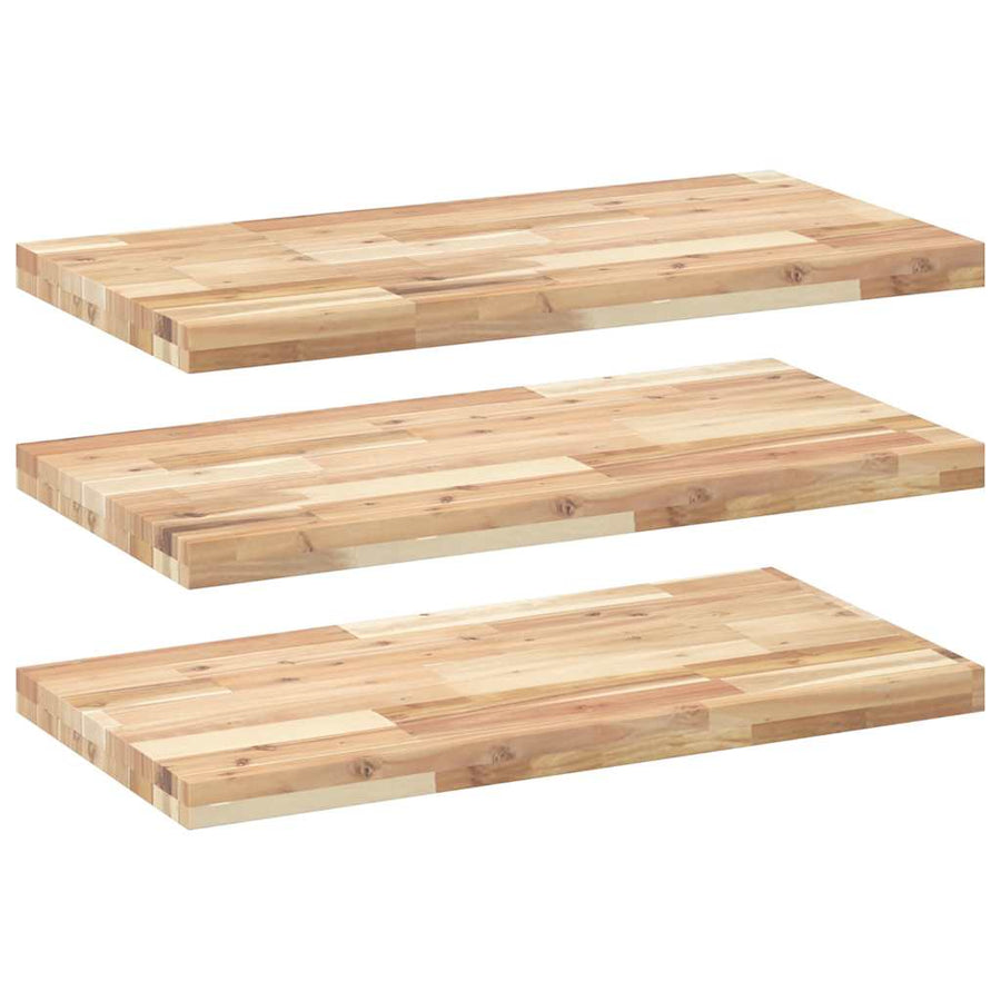 Wandschappen Zwevend Onbehandeld Acaciahout Naturel 3 80 x 40 x 4 cm
