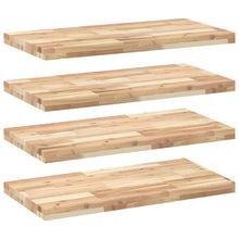 Wandschappen 4 st zwevend 100x40x4 cm onbehandeld acaciahout