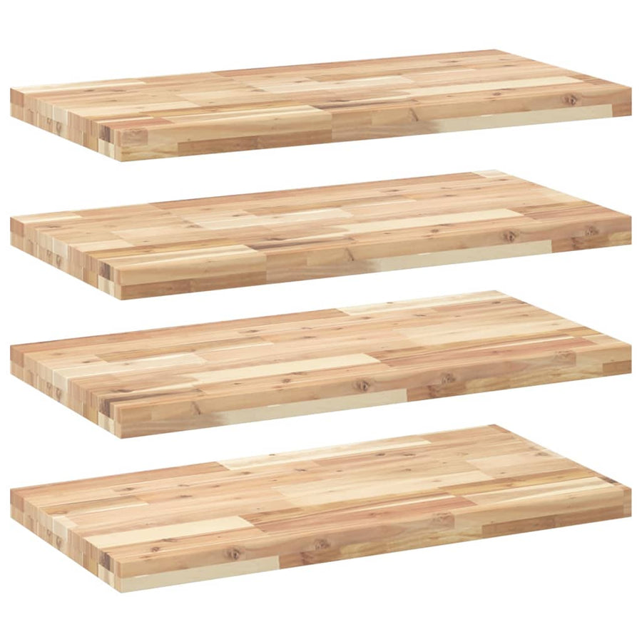 Wandschappen 4 st zwevend 100x40x4 cm onbehandeld acaciahout