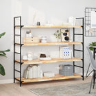 Wall shelves 3 pcs floating 140x40x4 cm untreated acacia wood