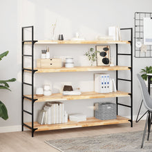 Wandschappen 4 st zwevend 160x40x4 cm onbehandeld acaciahout