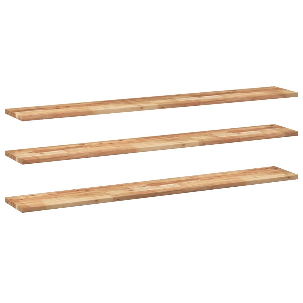 Wandschappen 3 st zwevend olieafwerking 160x20x2 cm acaciahout