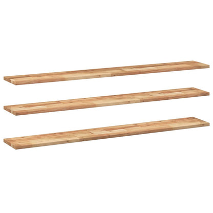 Wandschappen 3 st zwevend olieafwerking 160x20x2 cm acaciahout