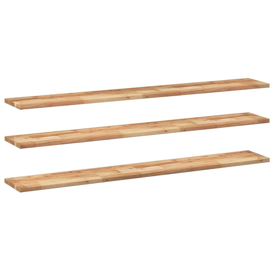 Wandschappen 3 st zwevend olieafwerking 160x20x2 cm acaciahout
