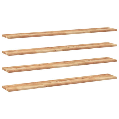 Wandschappen 4 st zwevend olieafwerking 160x20x2 cm acaciahout