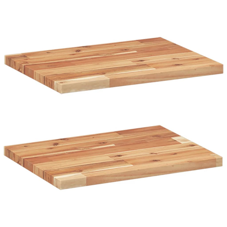 Wandschappen 2 St Zwevend Olieafwerking 40X30X2 Cm Acaciahout Olie-Afwerking