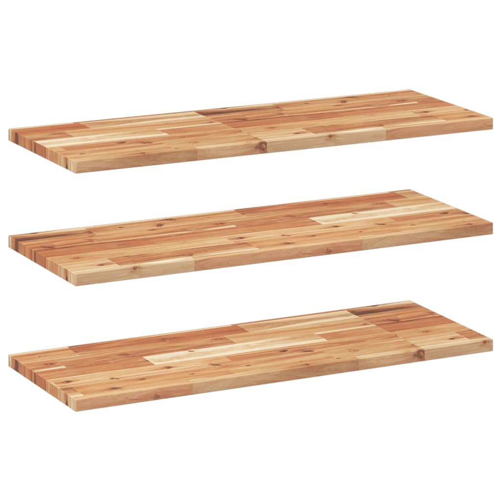 Wandschappen 3 st zwevend olieafwerking 100x30x2 cm acaciahout