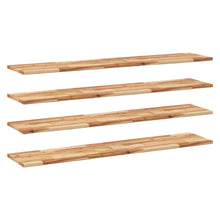 Wandschappen 4 st zwevend olieafwerking 140x30x2 cm acaciahout