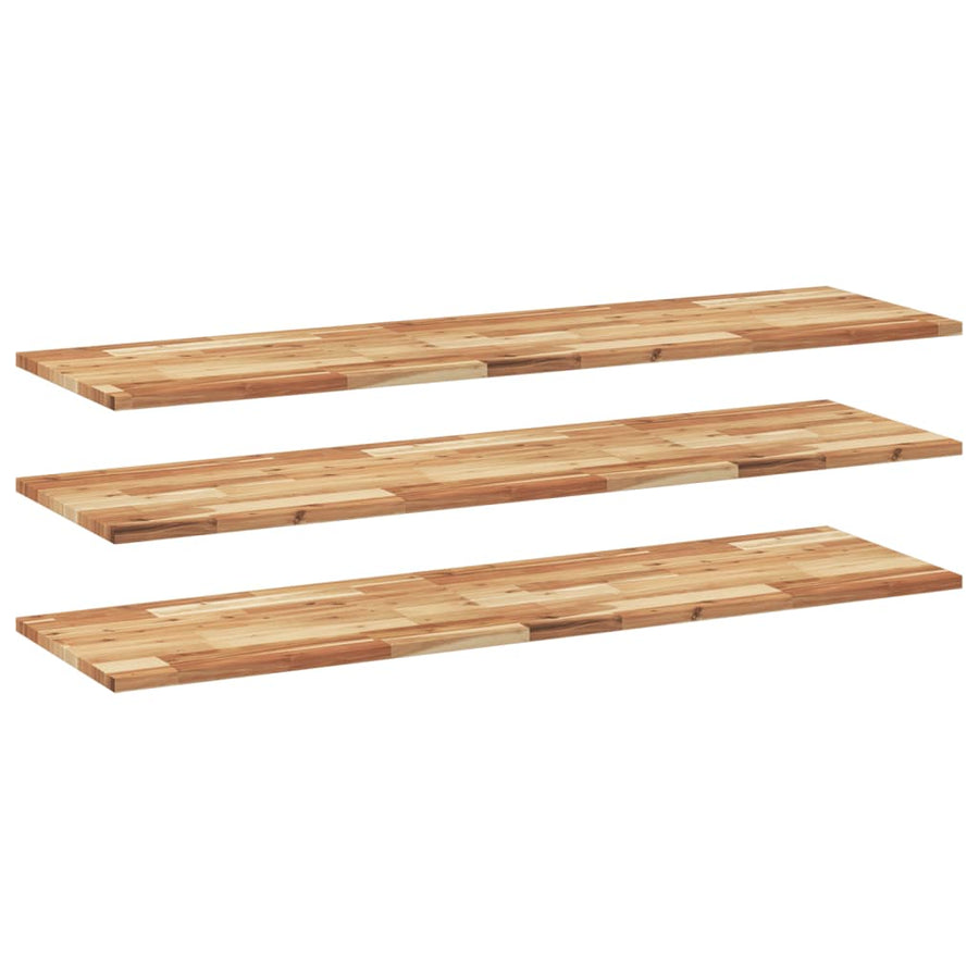 Wandschappen 3 st zwevend olieafwerking 120x40x2 cm acaciahout