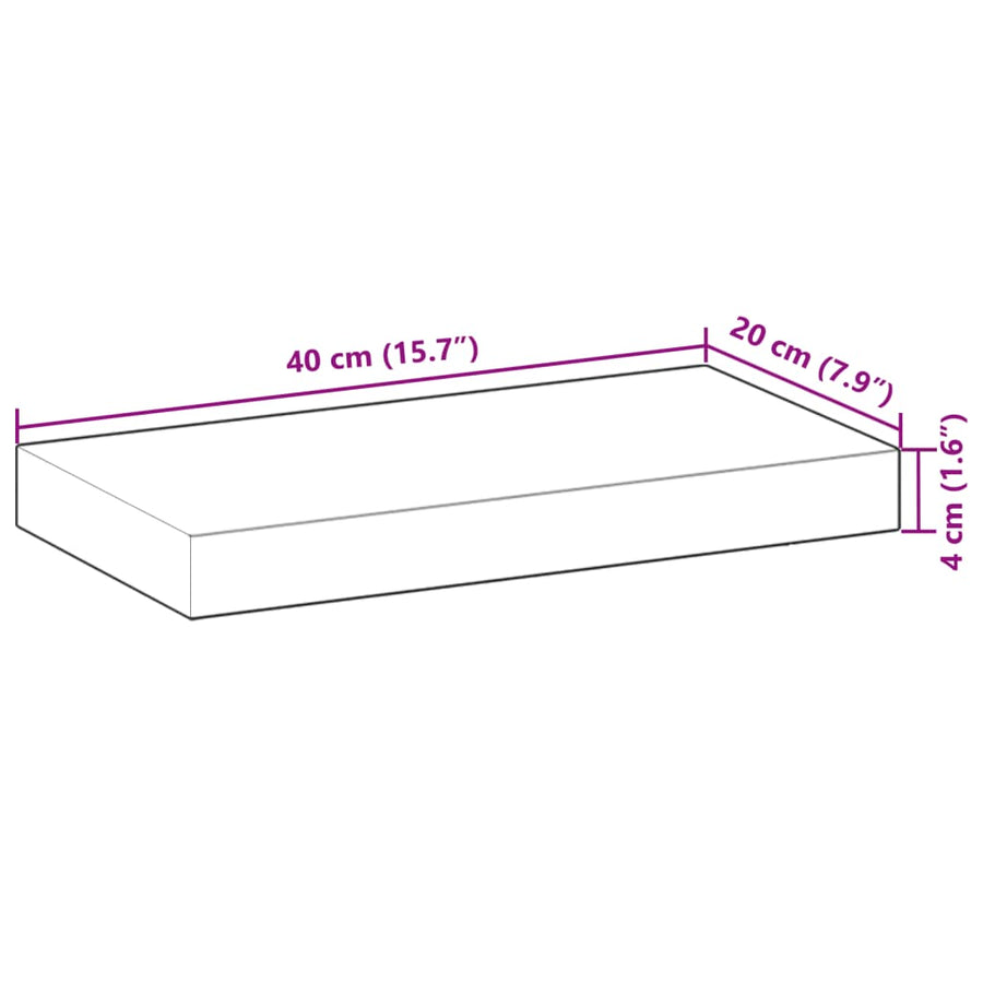 Wandschap Zwevend Olieafwerking Massief Acaciahout Olie-Afwerking 1