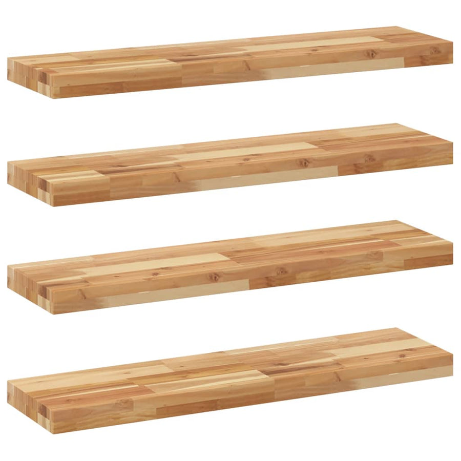 Wandschappen 4 St Zwevend Olieafwerking 80X20X4 Cm Acaciahout Olie-Afwerking