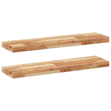 Wandschappen 2 st zwevend olieafwerking 100x20x4 cm acaciahout