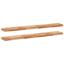 Wandschappen 2 st zwevend olieafwerking 120x20x4 cm acaciahout