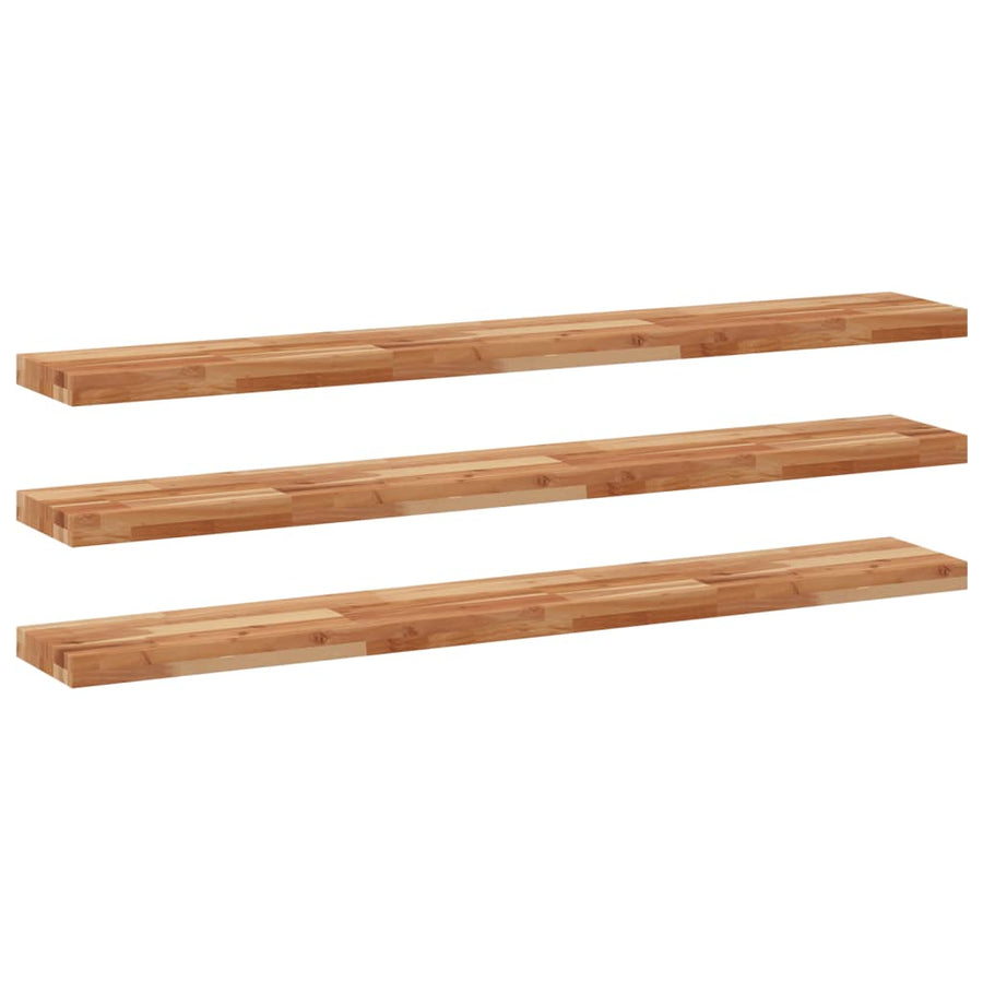 Wandschappen 3 st zwevend olieafwerking 160x20x4 cm acaciahout
