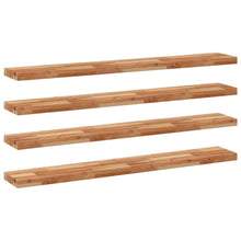 Wandschappen 4 st zwevend olieafwerking 160x20x4 cm acaciahout