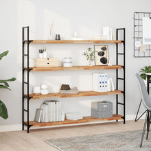 Wandschappen 4 st zwevend olieafwerking 160x20x4 cm acaciahout