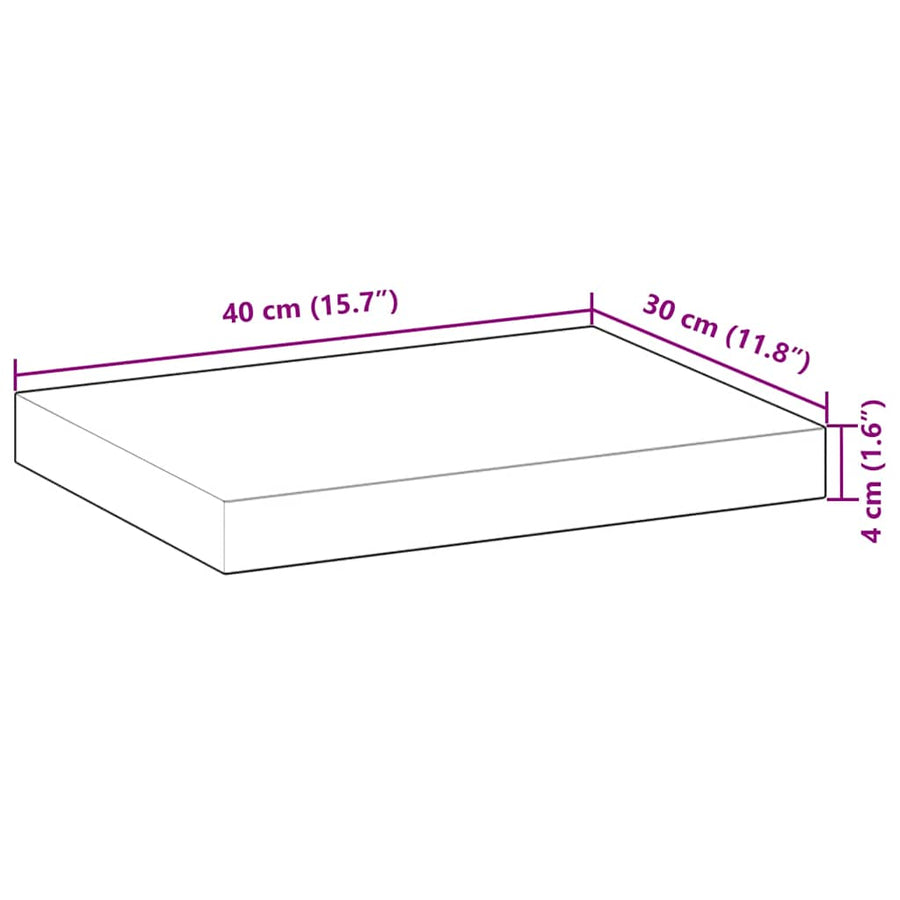 Wandschap zwevend olieafwerking 40x30x4 cm massief acaciahout