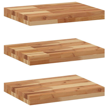 Wandschappen 3 st zwevend olieafwerking 40x30x4 cm acaciahout