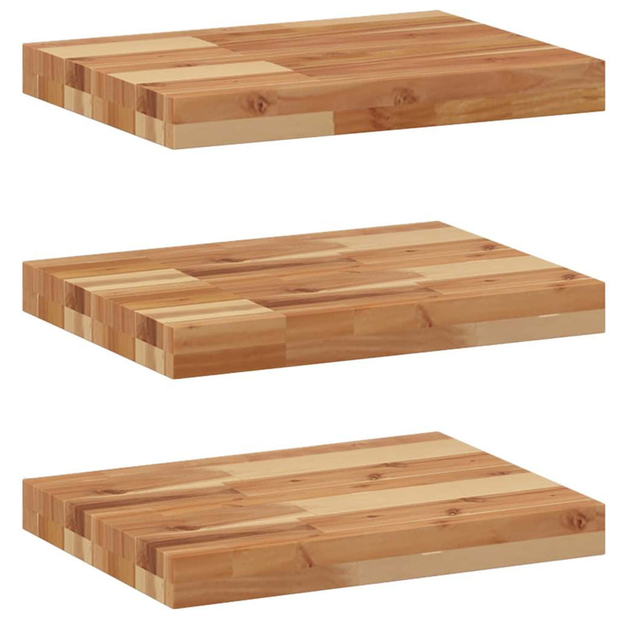 Wandschappen 3 st zwevend olieafwerking 40x30x4 cm acaciahout