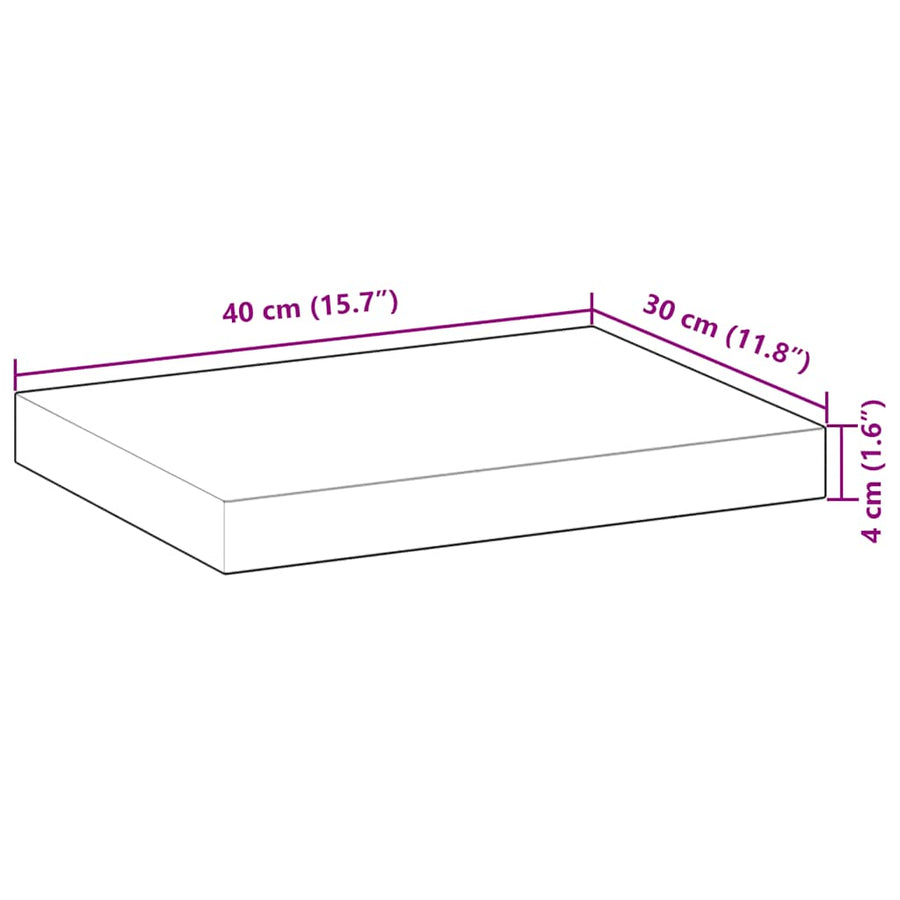 Wandschappen 3 st zwevend olieafwerking 40x30x4 cm acaciahout