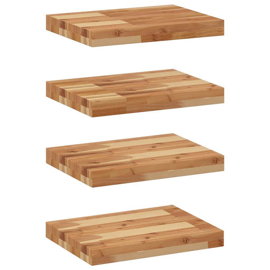 Wandschappen 4 st zwevend olieafwerking 40x30x4 cm acaciahout