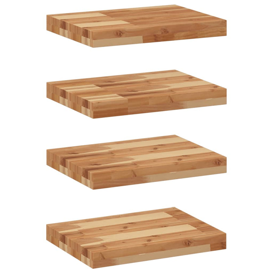 Wandschappen 4 st zwevend olieafwerking 60x30x4 cm acaciahout