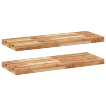 Wandschappen 2 st zwevend olieafwerking 80x30x4 cm acaciahout