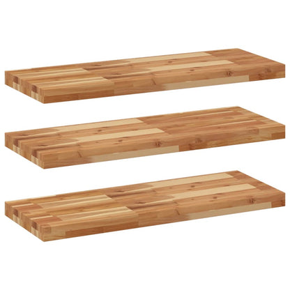 Wandschappen 3 st zwevend olieafwerking 80x30x4 cm acaciahout