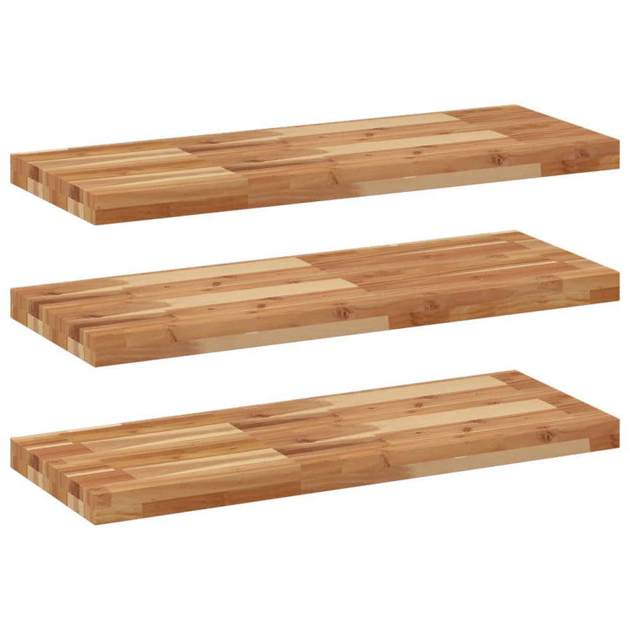 Wandschappen 3 st zwevend olieafwerking 80x30x4 cm acaciahout