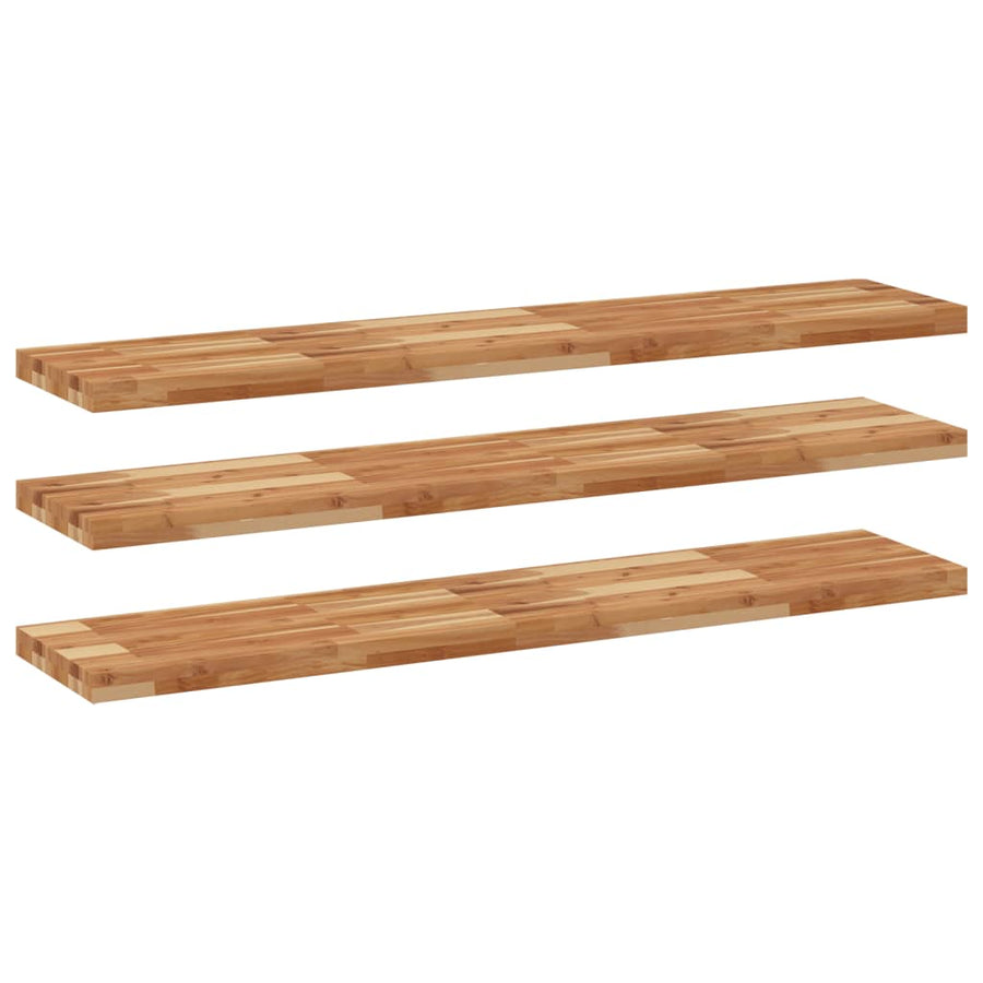 Wandschappen 3 st zwevend olieafwerking 160x30x4 cm acaciahout