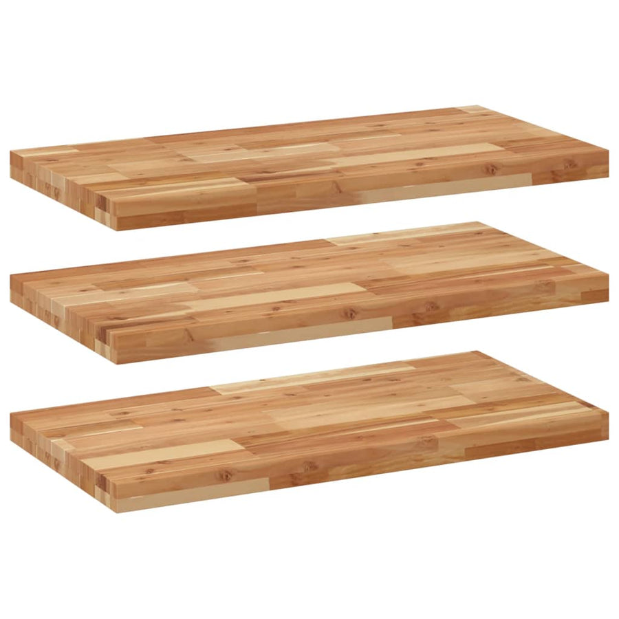 Wandschappen 3 st zwevend olieafwerking 60x40x4 cm acaciahout