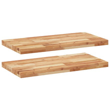 Wandschappen 2 st zwevend olieafwerking 100x40x4 cm acaciahout