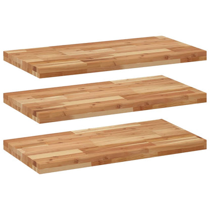 Wandschappen 3 st zwevend olieafwerking 100x40x4 cm acaciahout