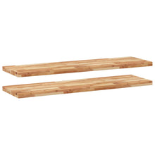 Wandschappen 2 st zwevend olieafwerking 140x40x4 cm acaciahout