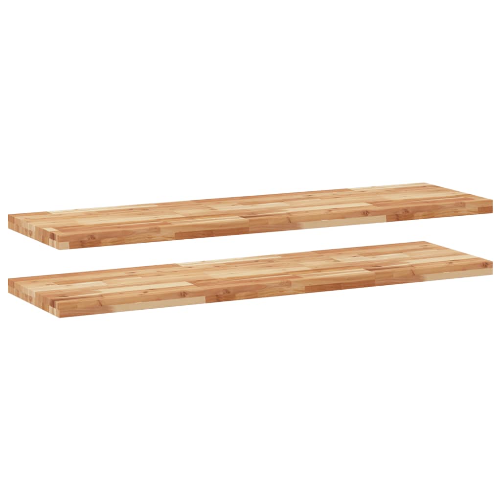 Wandschappen 2 st zwevend olieafwerking 160x40x4 cm acaciahout