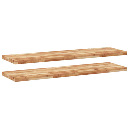 Wandschappen 2 st zwevend olieafwerking 160x40x4 cm acaciahout
