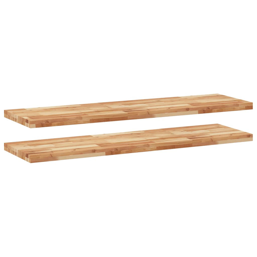 Wandschappen 2 st zwevend olieafwerking 160x40x4 cm acaciahout