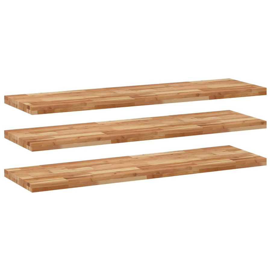 Wandschappen 3 st zwevend olieafwerking 160x40x4 cm acaciahout