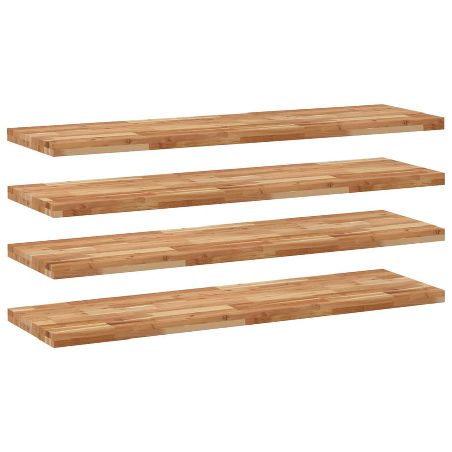 Wandschappen 4 st zwevend olieafwerking 160x40x4 cm acaciahout
