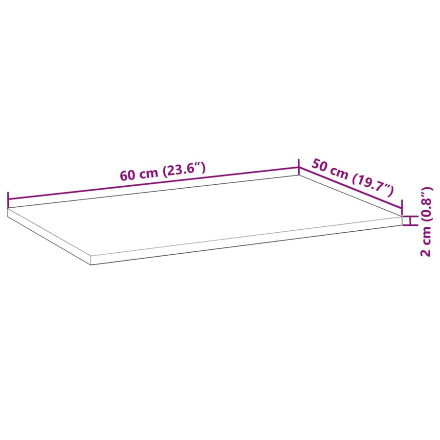 Wastafelblad Met Olieafwerking Massief Acaciahout 60 x 50 x 2 cm Olie-afwerking