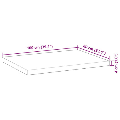 Wastafelblad met olieafwerking 100x60x4 cm massief acaciahout