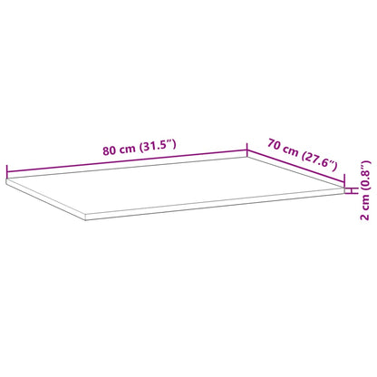 Bureaublad Onbehandeld Massief Acaciahout 80 x 70 x 2 cm Naturel