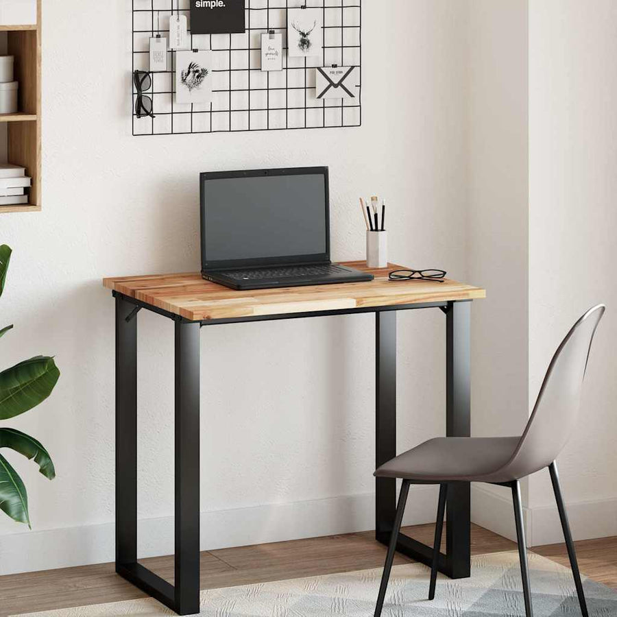 Bureaublad Met Olieafwerking Massief Acaciahout 80 x 60 x 2 cm