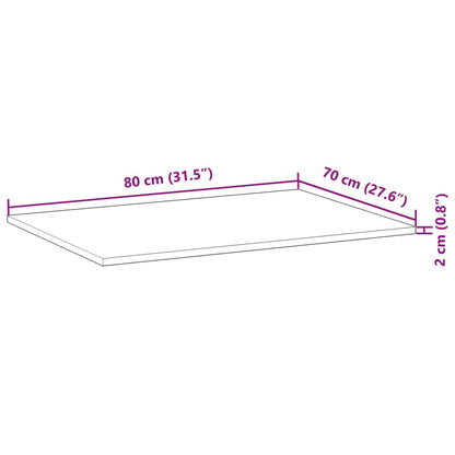 Bureaublad Met Olieafwerking Massief Acaciahout 80 x 70 x 2 cm Donkerbruin