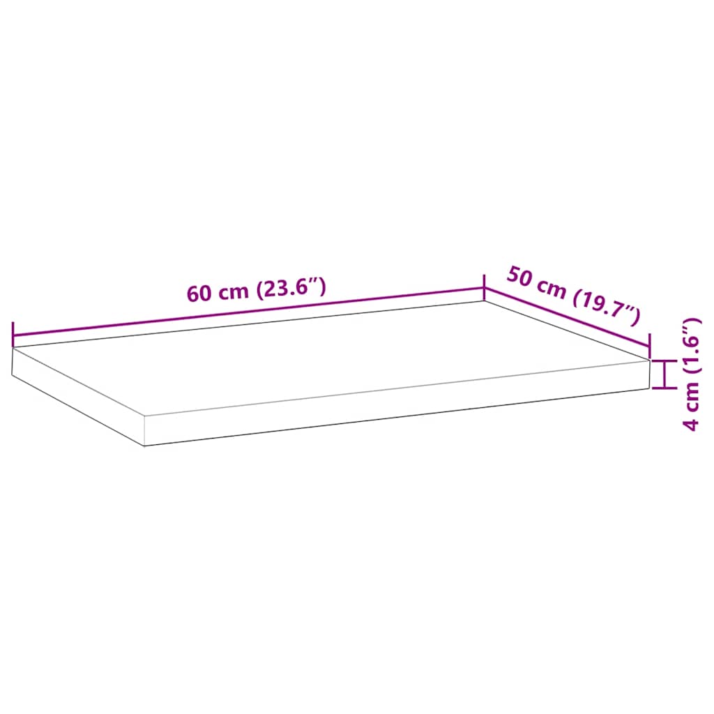 Bureaublad Met Olieafwerking Massief Acaciahout 60 x 50 x 4 cm