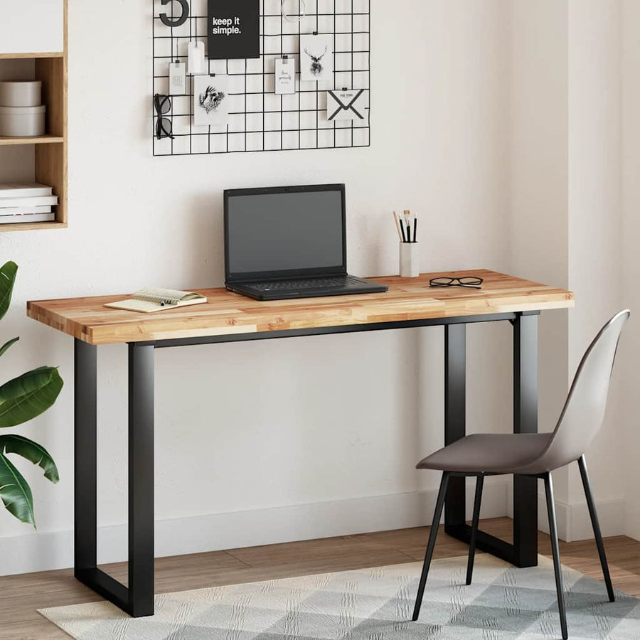 Bureaublad Met Olieafwerking Massief Acaciahout 160 x 50 x 4 cm Donkerbruin