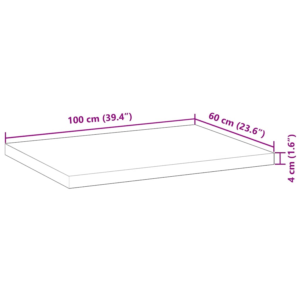 Bureaublad met olieafwerking 100x60x4 cm massief acaciahout
