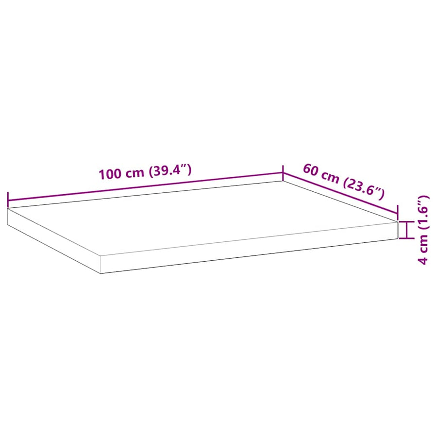 Bureaublad met olieafwerking 100x60x4 cm massief acaciahout