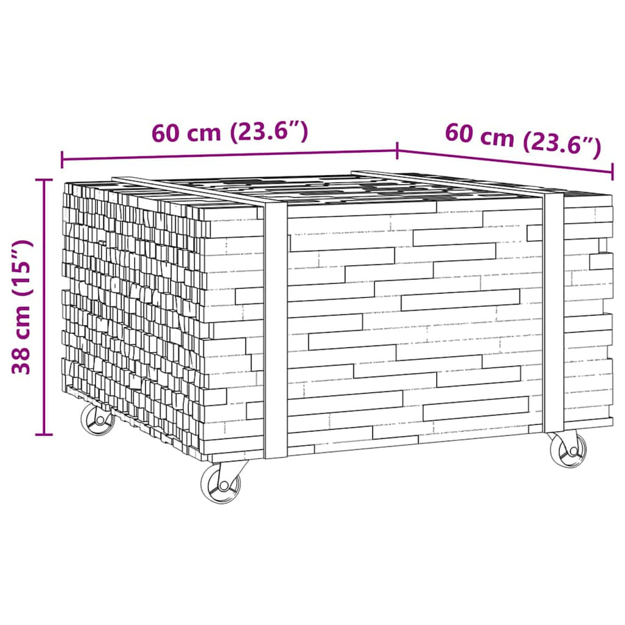Salontafel Bruin 60 x 60 x 38 cm Massief Teakhout
