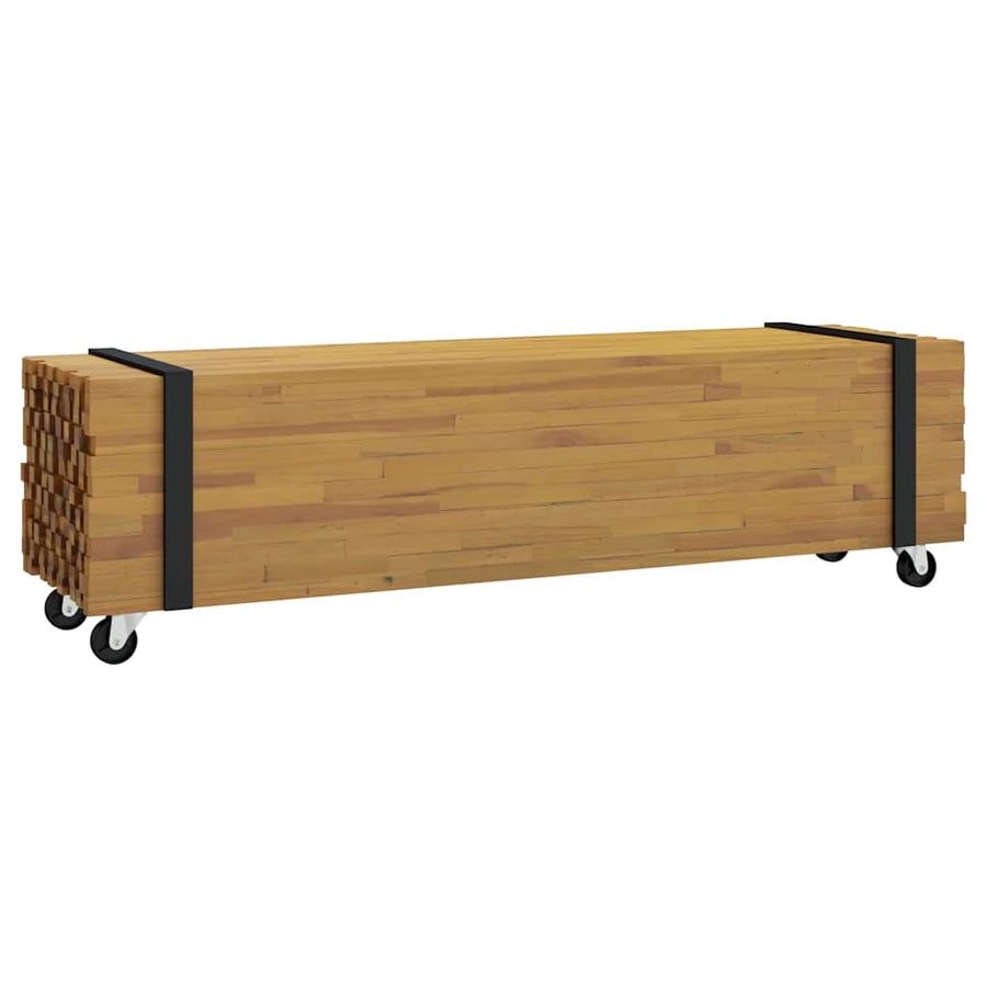 TV-standaard Bruin 110 x 30 x 30 cm Massief Teakhout